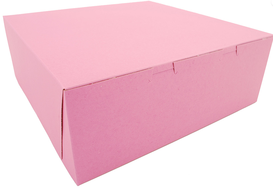 50 Pack Pink Bakery Boxes – Eco-Friendly, Locking Corner Treat Boxes For Cupcakes, Cookies, Donuts (8x4x4in)