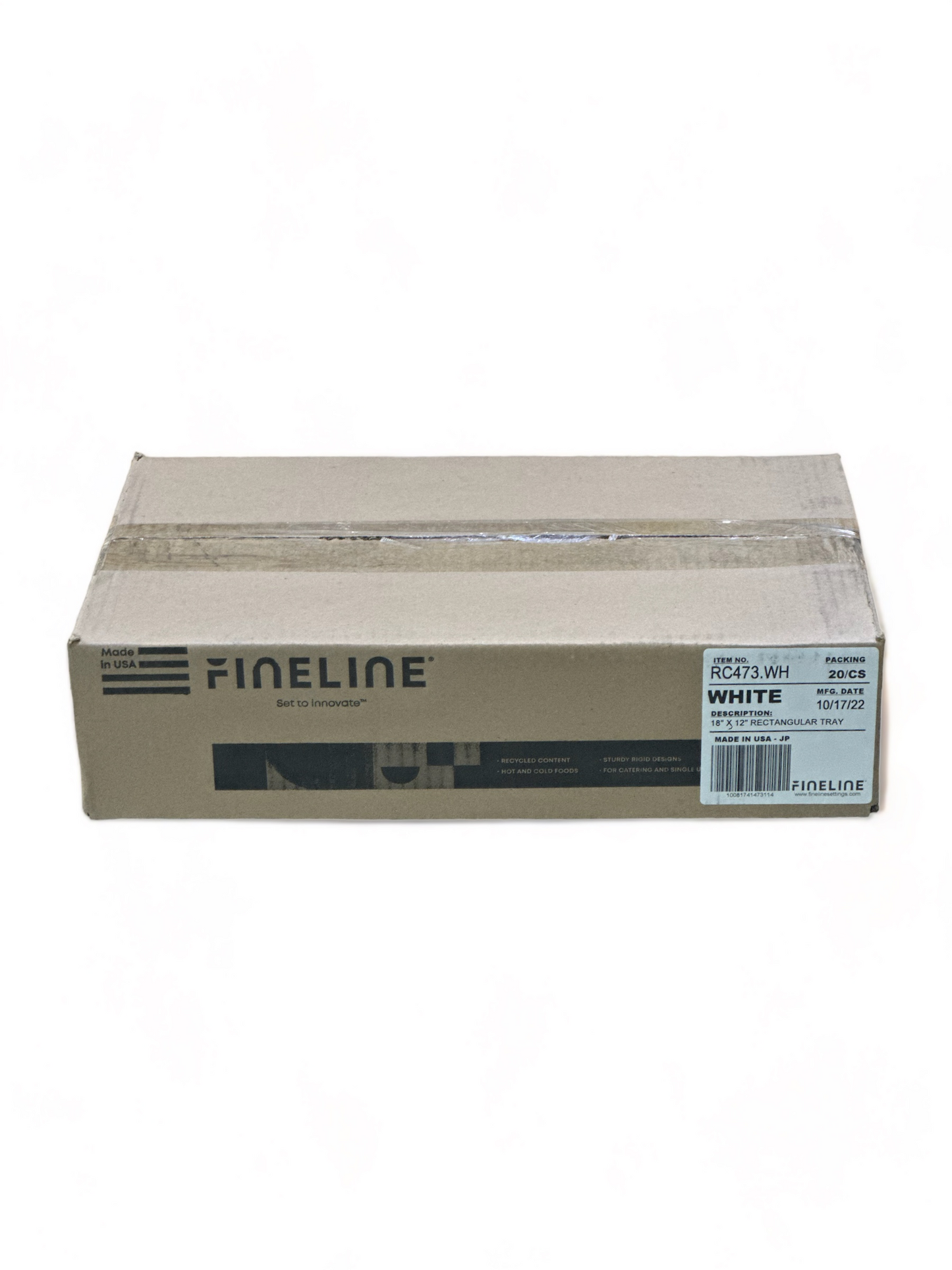 18" X 12" White Rectangular Catering Tray - 20 Qty