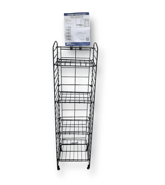 Mobile Merchandisers - 4 Shelf Wire Fold Up Display - Black