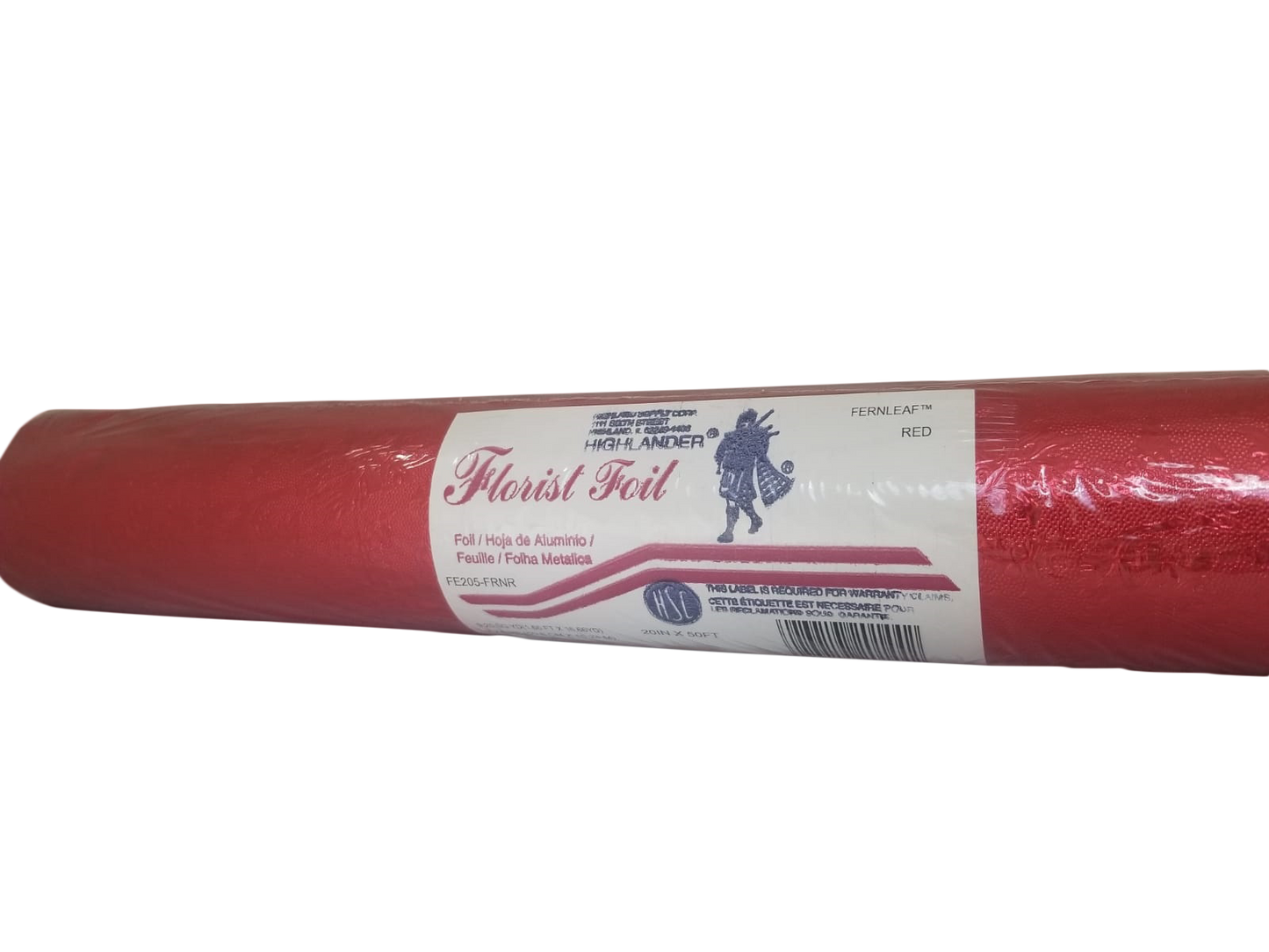 Embossed Foil Roll - Fernleaf Red