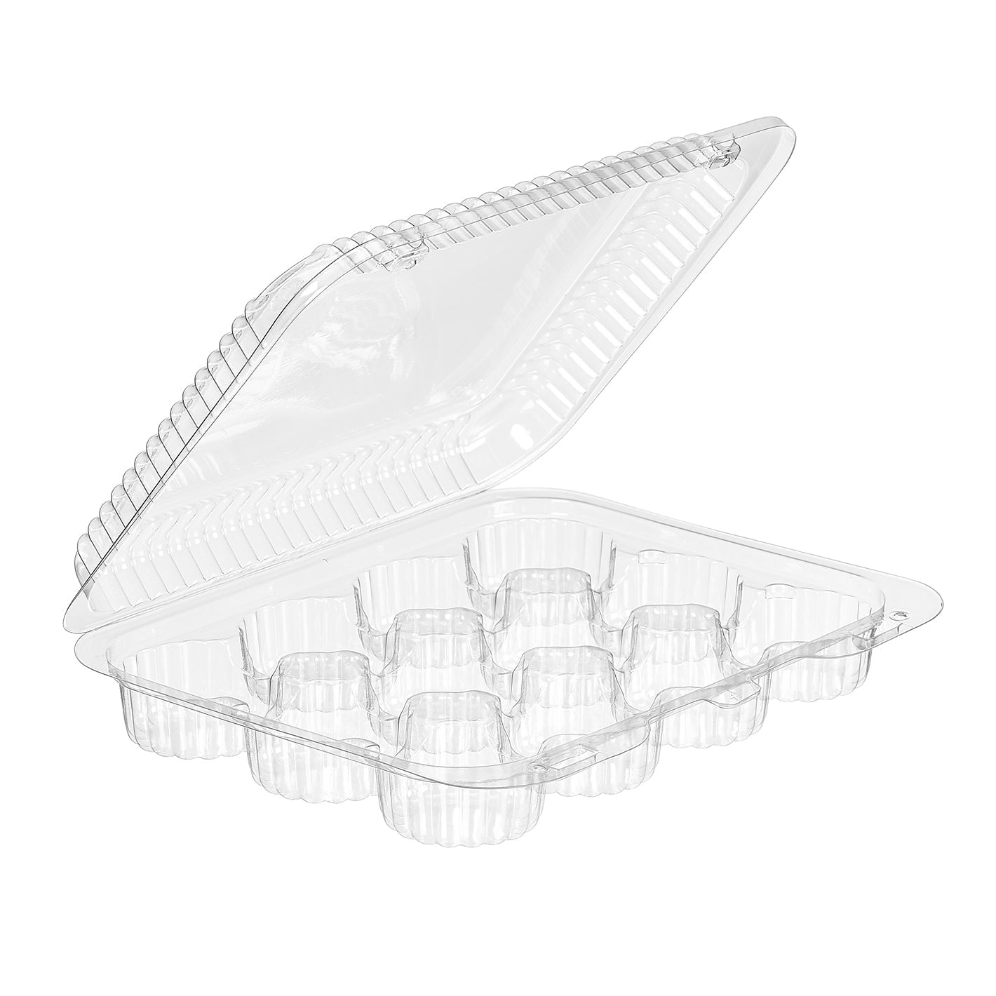 12 Clear Hinged Mini Cupcake Tray SLP34S