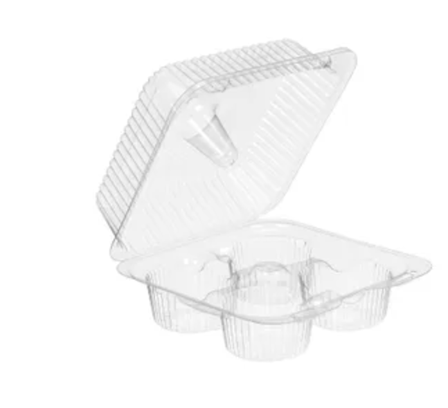 Durable Packaging Plastic Clear Hinged Containers, 9 x 9, Clear, 200/Carton