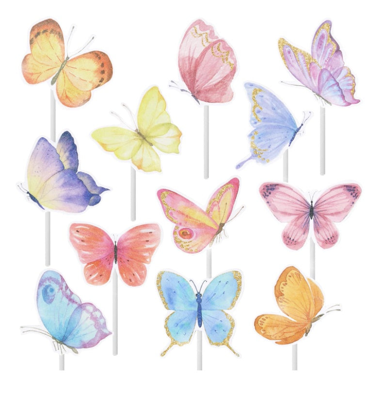 Colorful Butterfly Cupcake 24 PCS