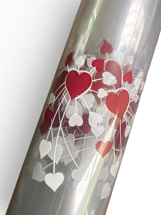 40" x 100' Valentine Bouquet Cellophane Roll