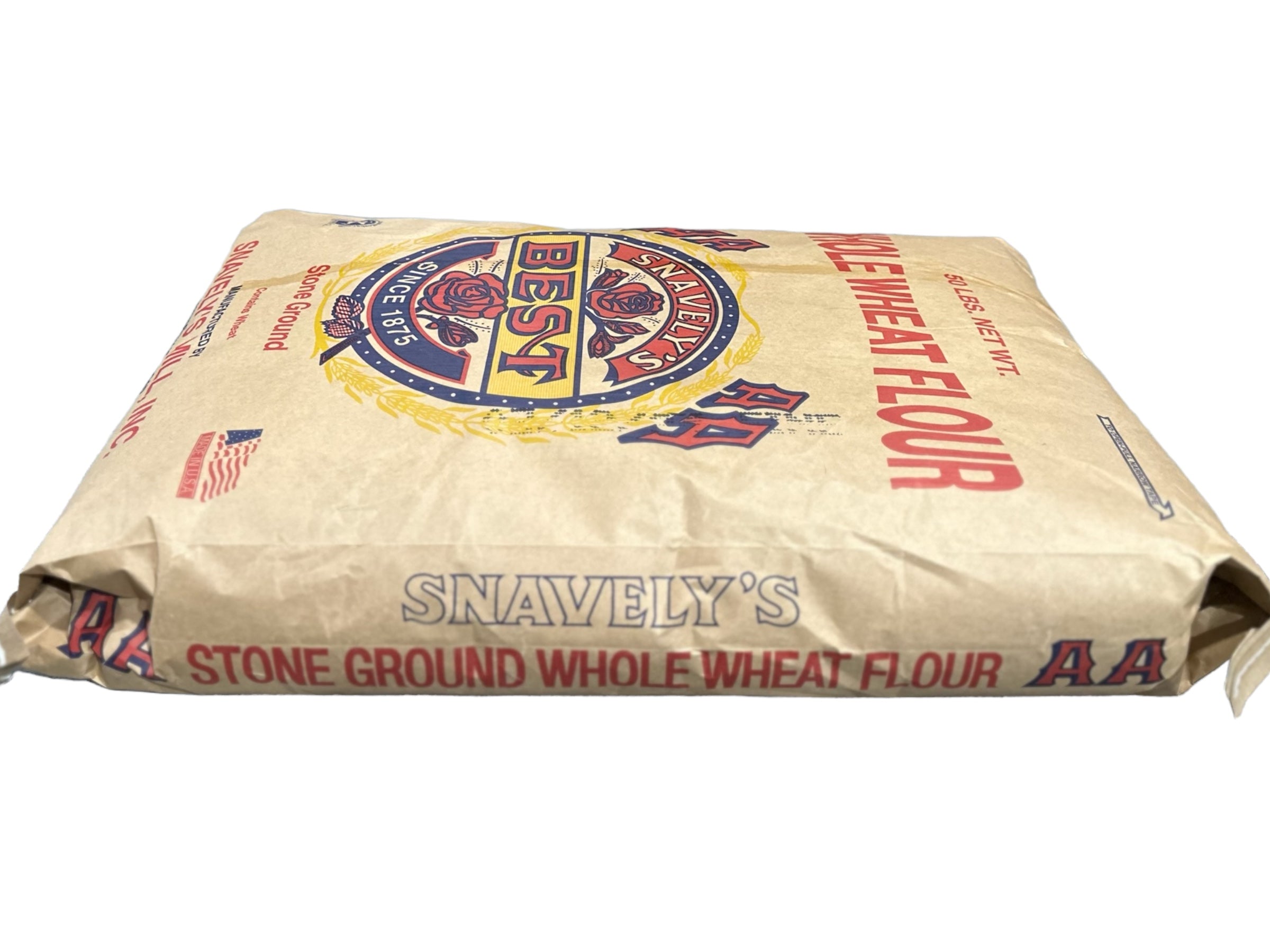 Stone Ground Fine Whole Wheat Flour 50 lb bags in Bulk Bakers Authority