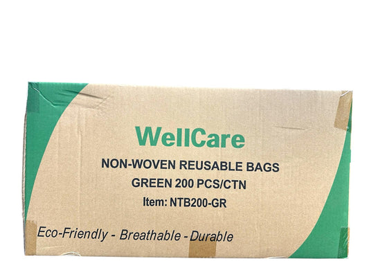 Reusable 1/6 Green Non-Woven Shopping Bag – 200 Count