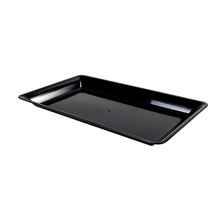 10" X 8" Black Rectangular Catering Tray - 25 Qty