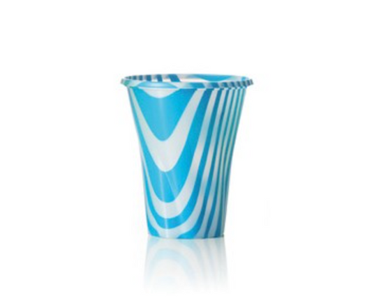 Alcas Blue Plastic Striped Cup 250cc - 1000 Pieces