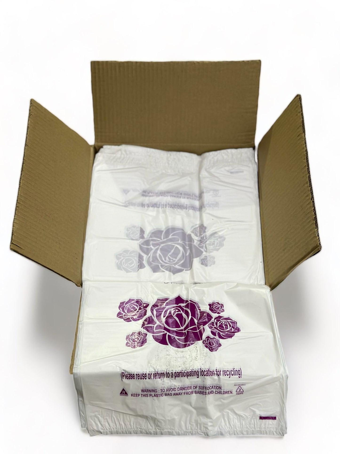 T-Shirt and Grocery Bags - Purple Florals (1500 Qty)