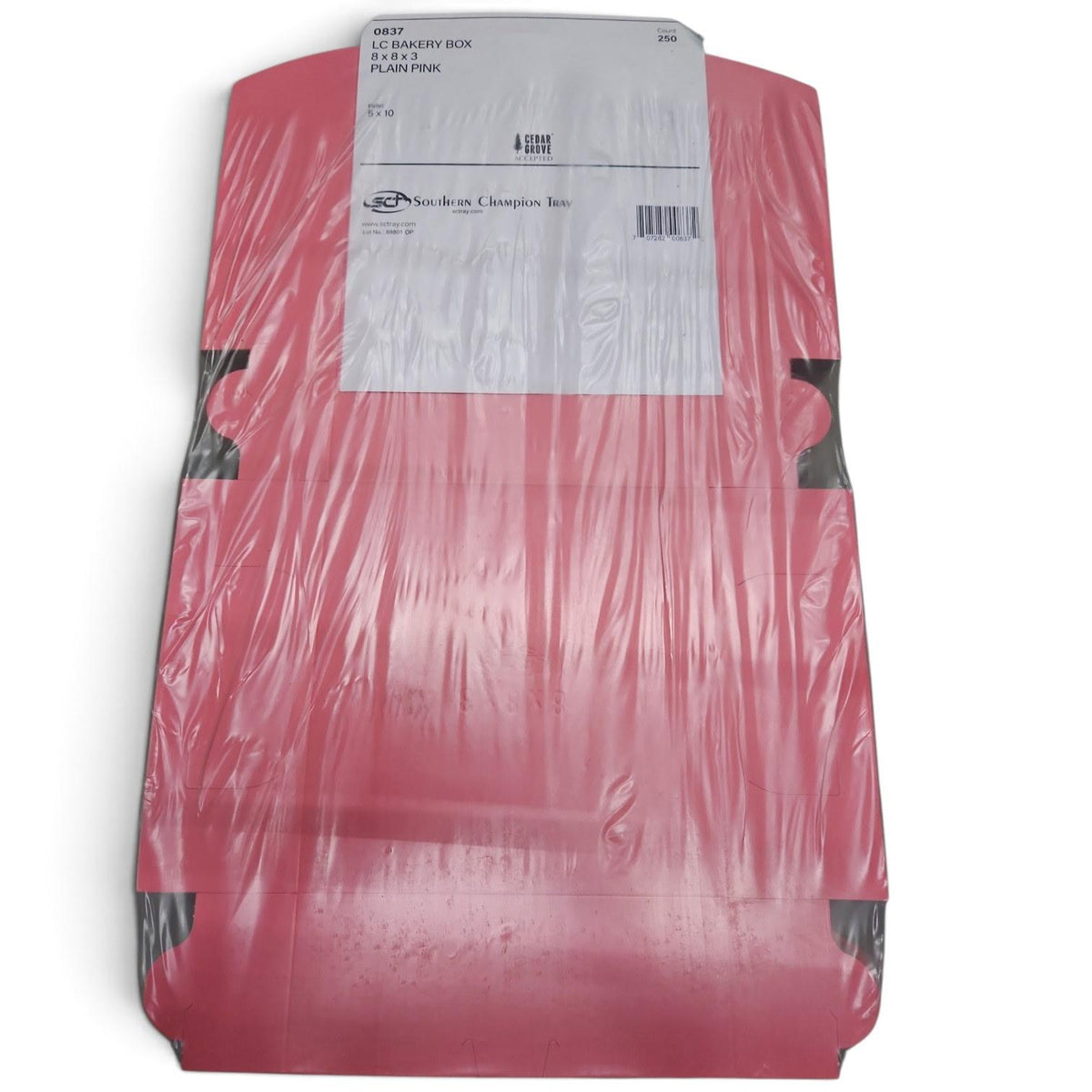 8 X 8 X 3Pink Non-Window Bakery Boxes - 250 PC