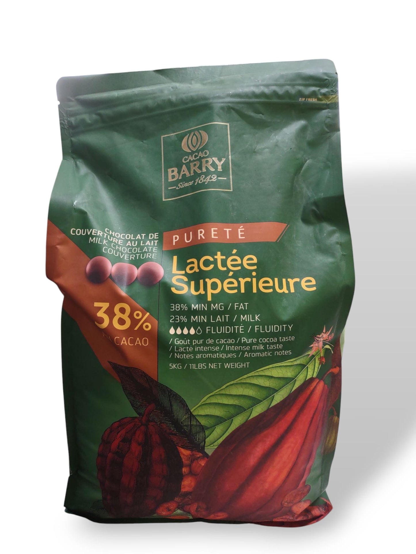 Cacao Barry Purete Lactee Superieure Milk Chocolate Pistoles 11 LBS BBD 05/07/2023 CHM-O38LSUP-US-U77