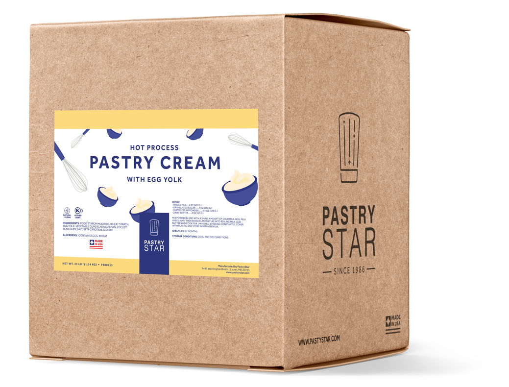 Pastry Star (Hot Process) Pastry Cream – With Egg Yolk 25 LBS