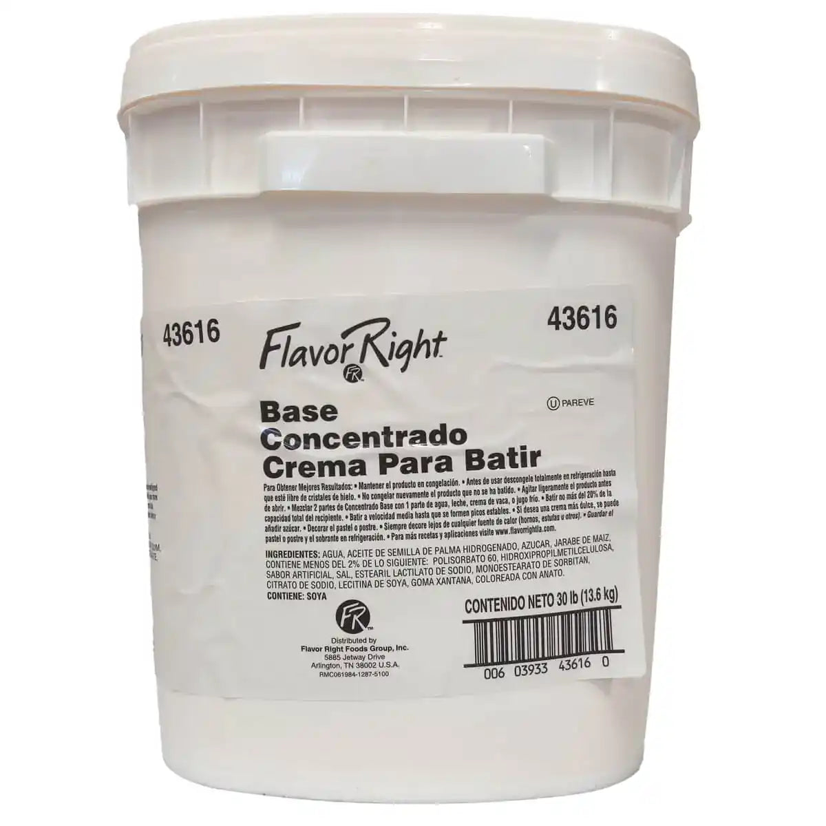 Flavor Right Base Concentrate 43616 30lb Pail – Bakers Authority