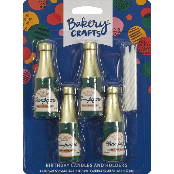 Champagne Bottle Candle Holders – 4 Pieces (8 oz)