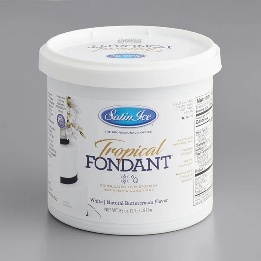 Satin Ice Tropical White Rolled Fondant 2 lb BEST BY DATE 07-19-2023