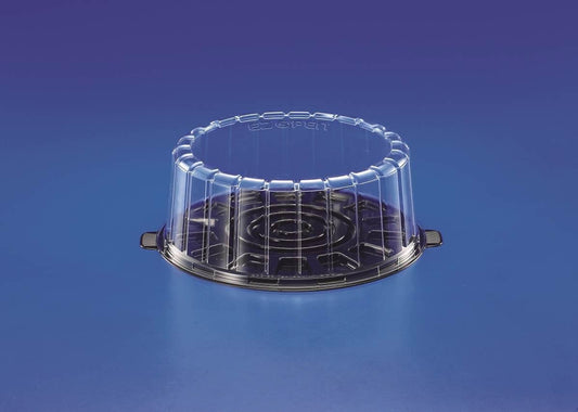 Clear Cake Dome with Black Base - Shallow