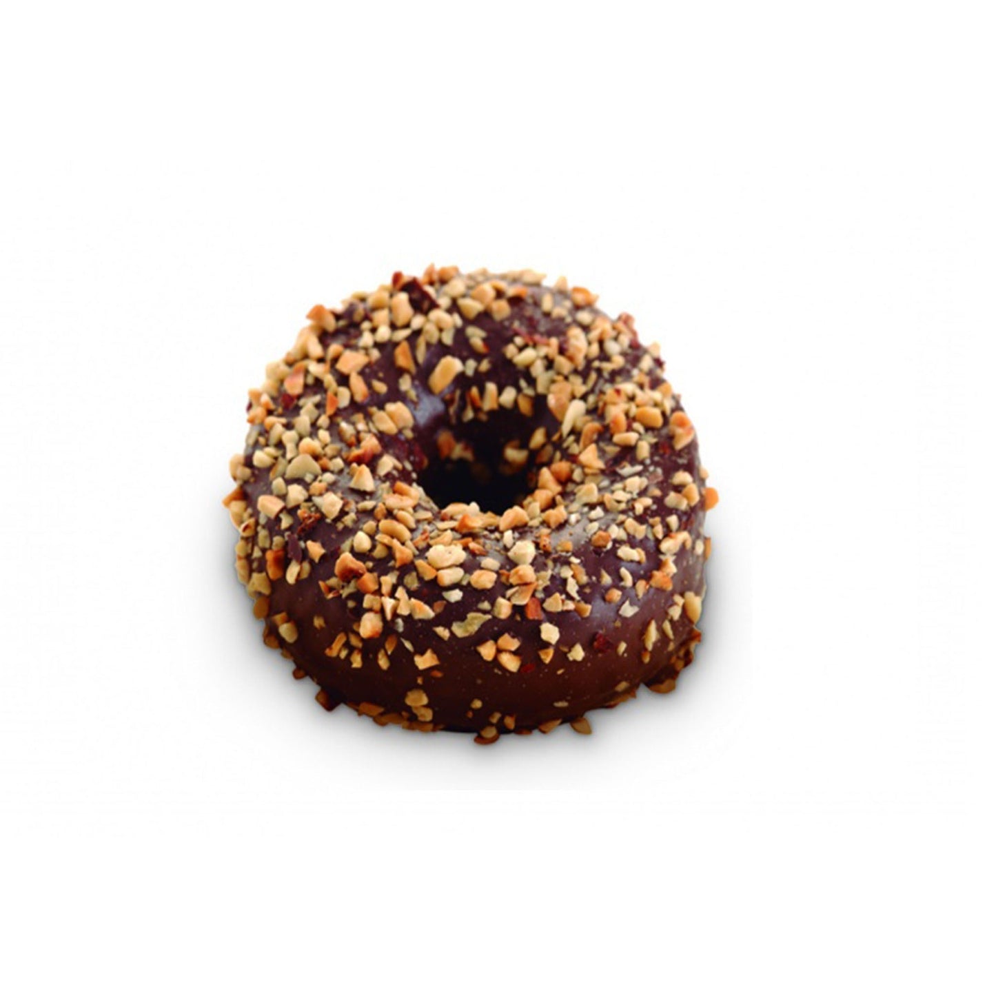 Chocolate Coated Donuts Topped with Hazelnut Crumbles