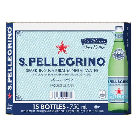 Bulk San Pellegrino Sparkling Water, 1L Glass Bottle (12 Pack) – Bakers  Authority