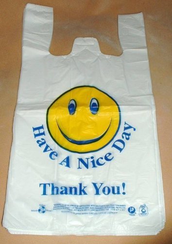 T-Shirt and Grocery Bags - Smile Face - 43471 - 200 Qty