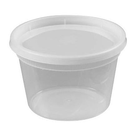 64 oz. Plastic Food Storage Deli Containers With Lids, Ice Cream Bucket &  Soup Pail