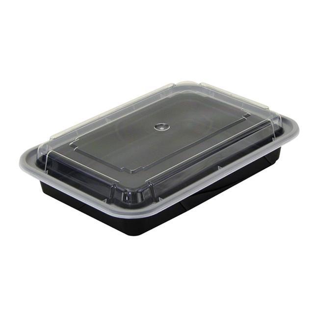 Versatainers Rect Black Base with Clear Lid - 6 X 8.5 X 1.5 inch - 150 Qty