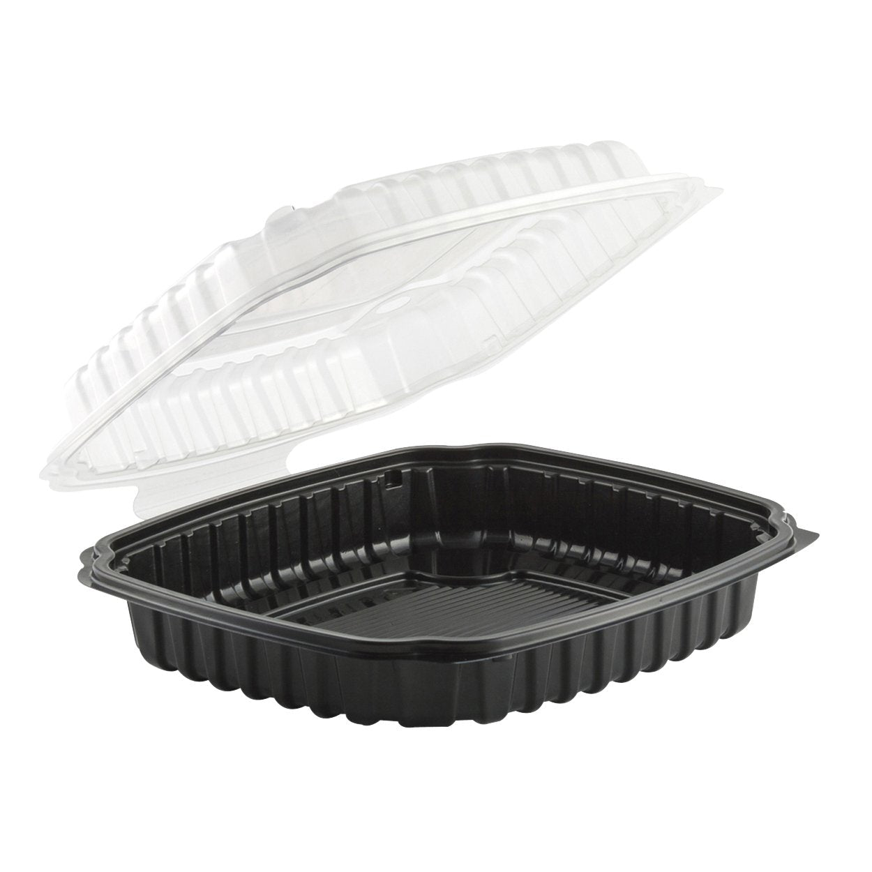 Single Compartment Container with Black Base and Clear Lid