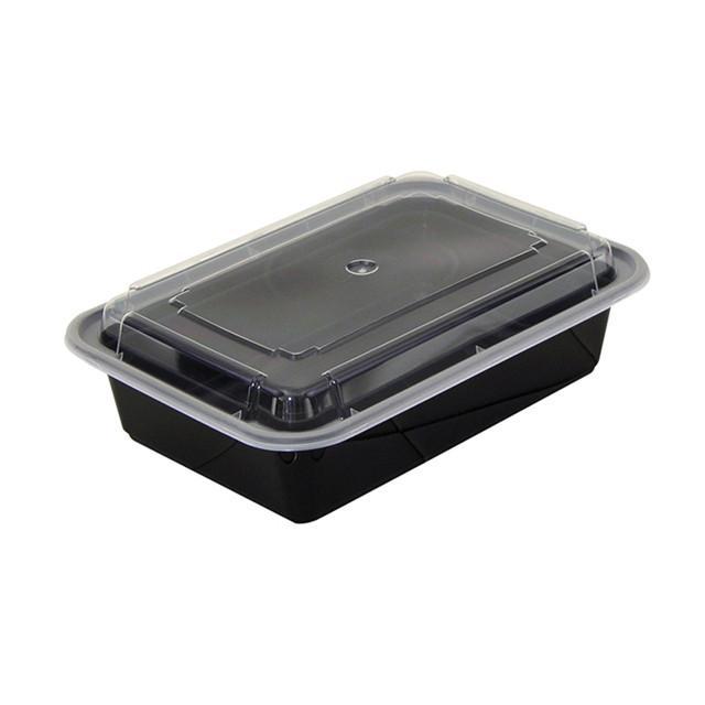 Versatainers Rect Black Base with Clear Lid - 6 X 8.5 X 2 inch - 150 Qty