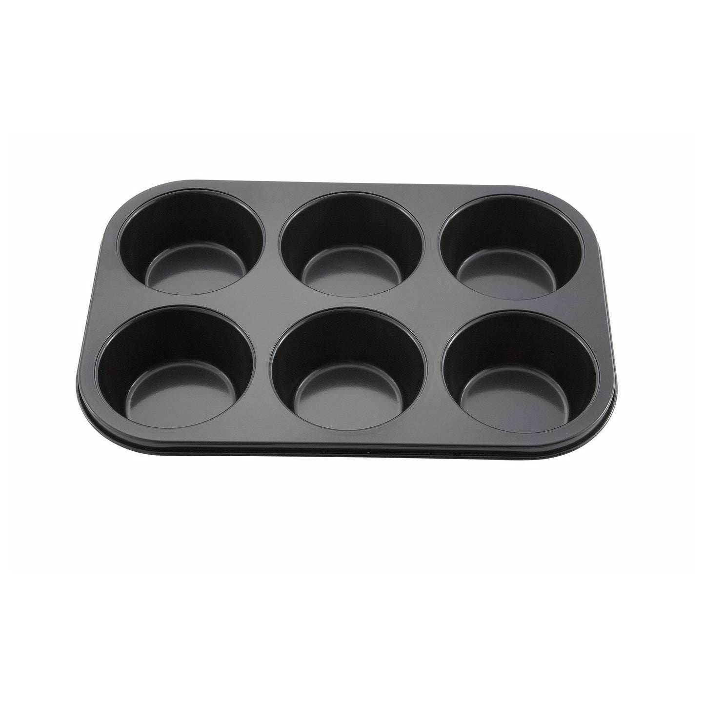 PME pme carbon steel non stick bakeware 6 cup large muffin pan, standard,  silver