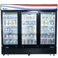Atosa MCF8728GR Black Exterior 3-Swing Glass Door Merchandiser Freezer 82" - USED