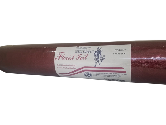 Embossed Foil Roll - Fernleaf Cranberry