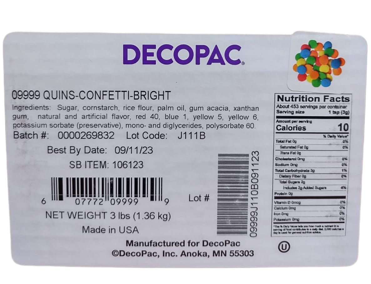 Decopac Bright Confetti Sprinkles and Quins