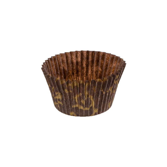 Brown With Gold Scroll Baking Cup