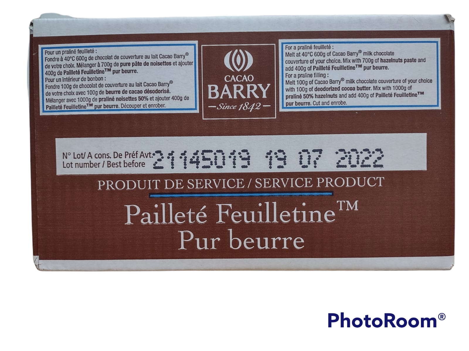 Palets de Chocolat de couverture 100g