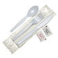 Cutlery Kitt that Contains a Knife, Fork, Teaspoon, Napkin, Salt Packet, and Pepper Packet. - Cutlery Kit: Knife, Fork, Napkin - 250 Qty