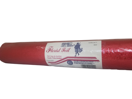 Embossed Foil Roll - Fernleaf Red