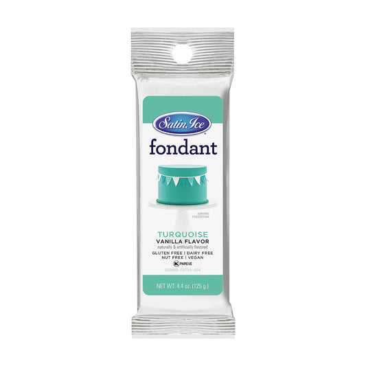 4 oz Turquoise Satin Ice Vanilla Rolled Fondant Icing