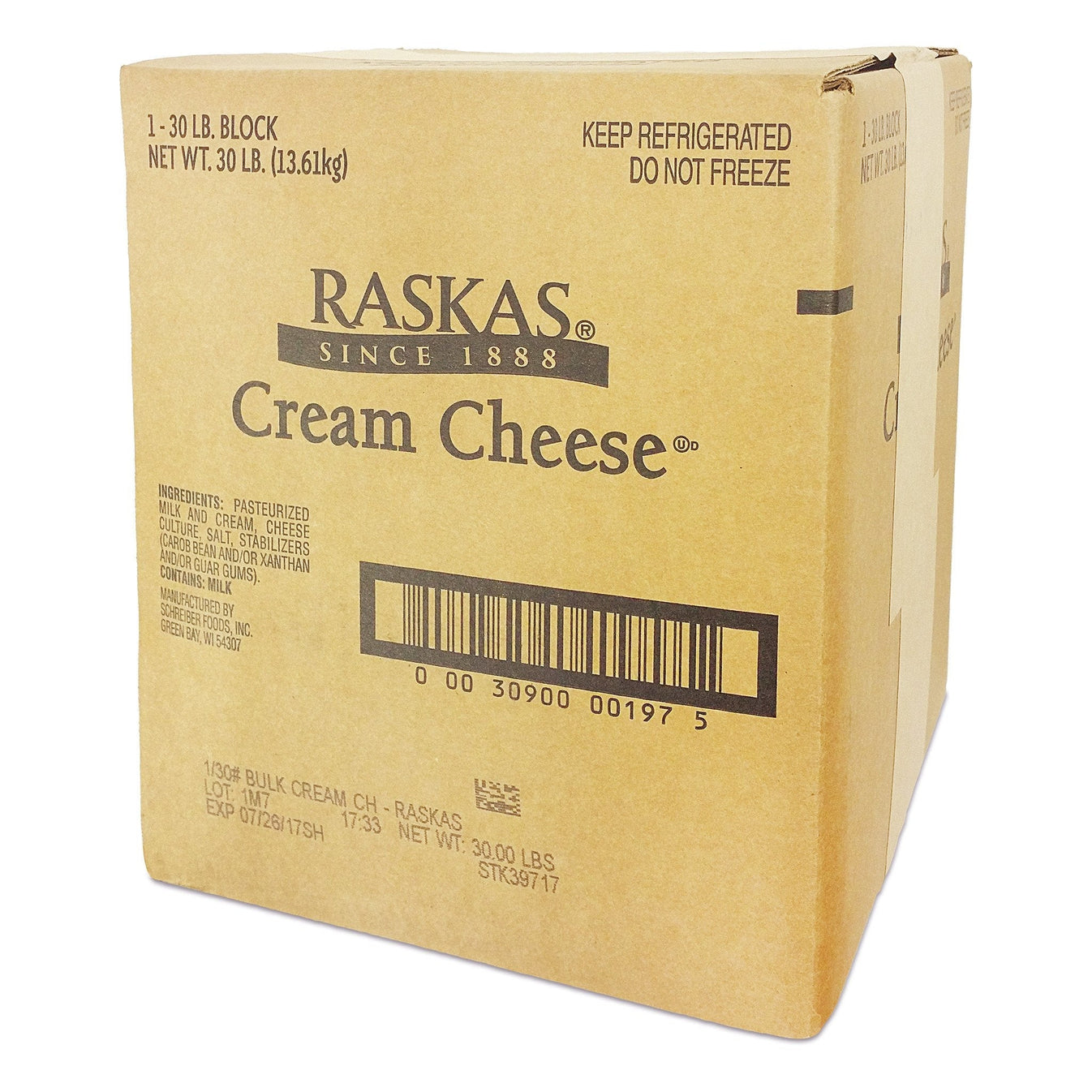 Raskas Cream Cheese 30 lb in Bulk or Wholesale Bakers Authority