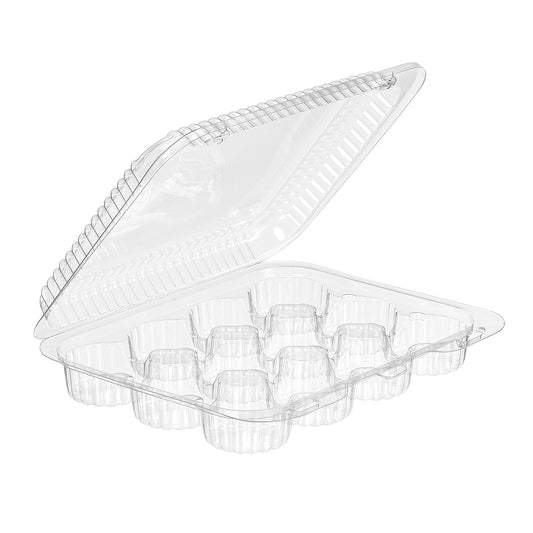 12 Clear Hinged Mini Cupcake Tray SLP34S