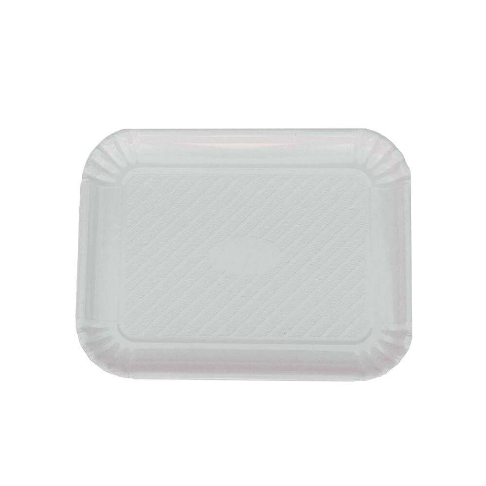 White Rectangular Pastry Tray - Rolled Edge (Multiple Options)
