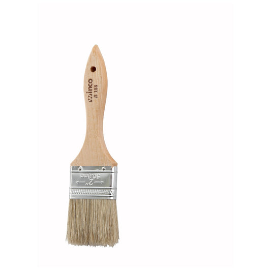 Pastry Brush/Basting Brush - Natural Boar Hair (Metal Ferrule) - Flat - 2"
