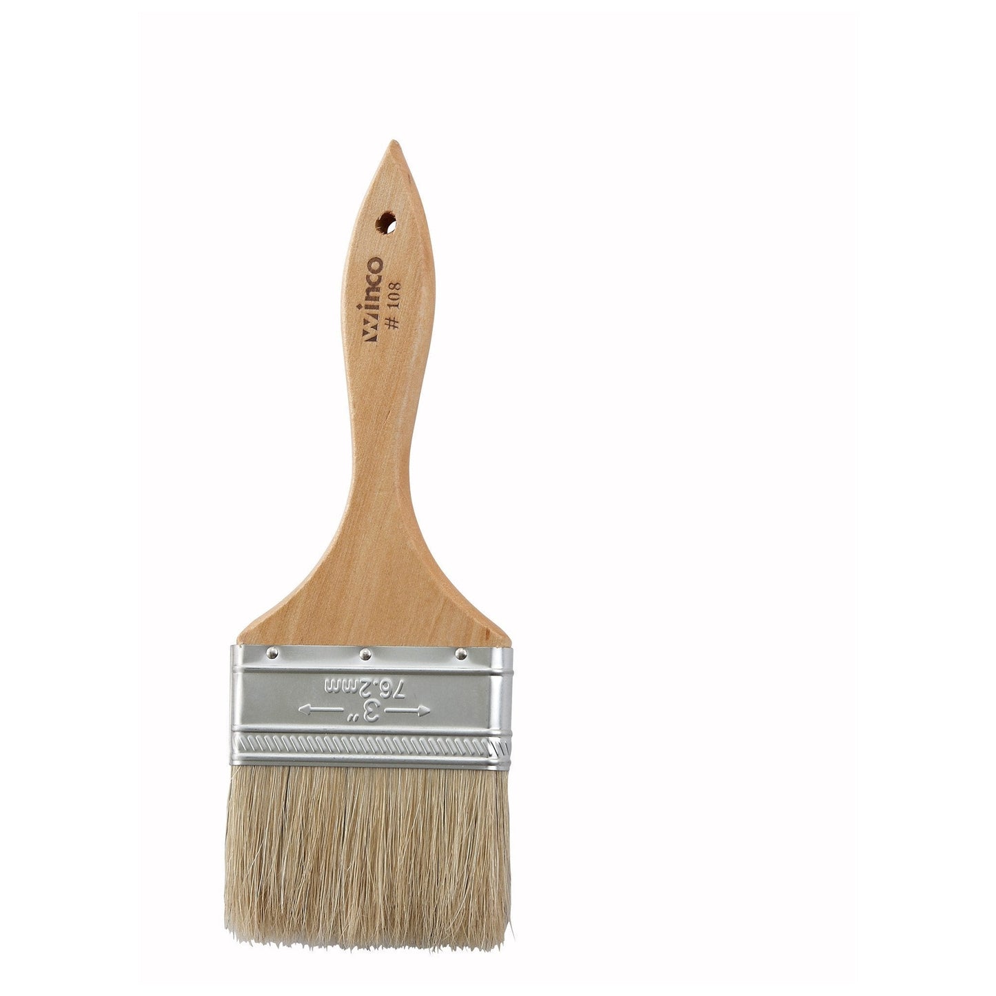 Pastry Brush/Basting Brush - Natural Boar Hair (Metal Ferrule) - Flat - 3"
