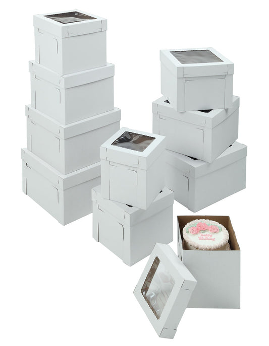 White E-Flue 8 X 8 X 8 Window Cake Box