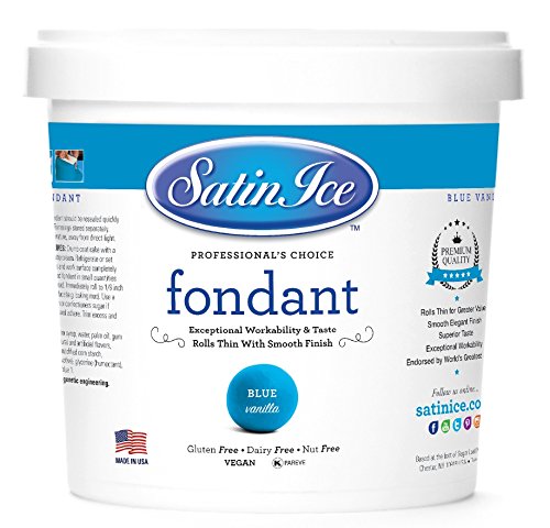 5LB Satin Ice Blue Vanilla Rolled Fondant Icing
