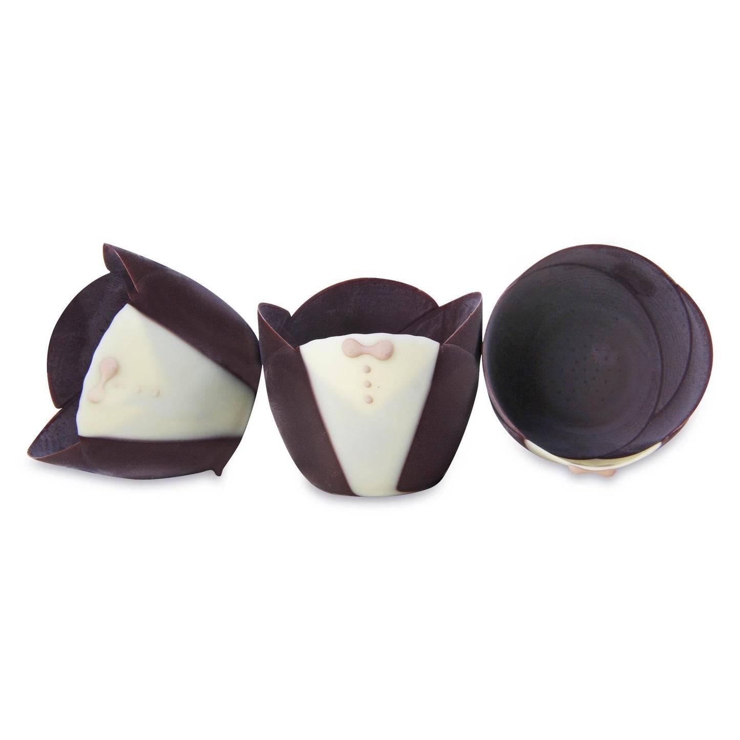 Mini Tuxedo Tulip Dark Chocolate Cups