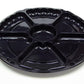Lazy Susan Smartlock Catering Tray-6 Sections - 12 inch - Black - 50 Qty