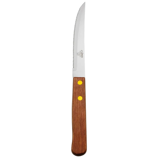 Steak Knife w/ 4 1/2" Blade & Wooden Handle, Pointed Tip - K-45W